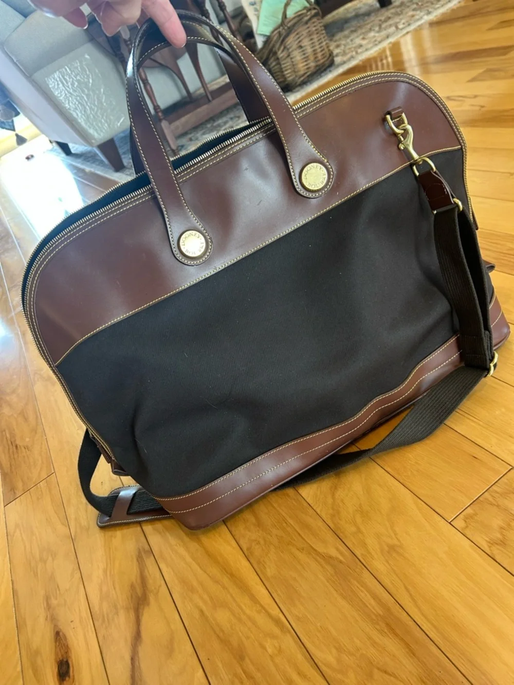 Vintage Dooney and Bourke Cabriolet Weekender Canvas and Leather Tote